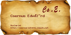 Csernus Edvárd névjegykártya